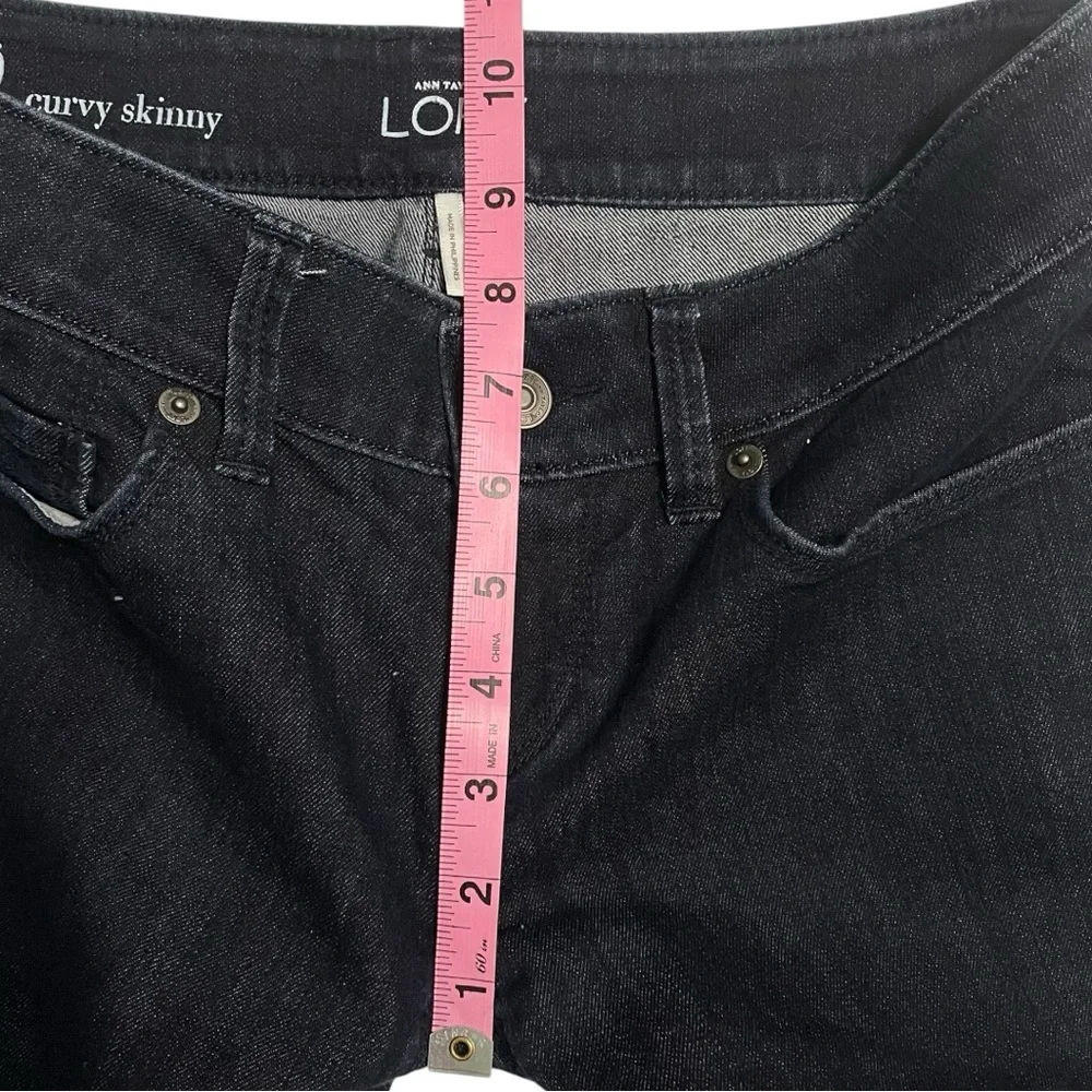 Ann Taylor Loft EUC jeans size 0 curvy skinny dark blue wash 5 pocket styling - Picture 12 of 13
